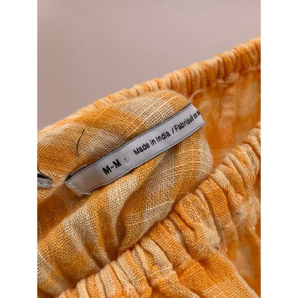 URBAN OUTFITTERS Women’s Yellow Checkered Pixie Milkmaid Mini Dress SZ M - Picture 10 of 11